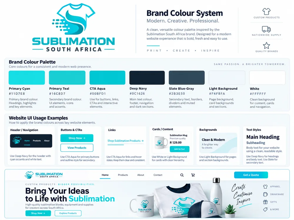 Sublimation South Africa brand applications on custom printed clothing and products